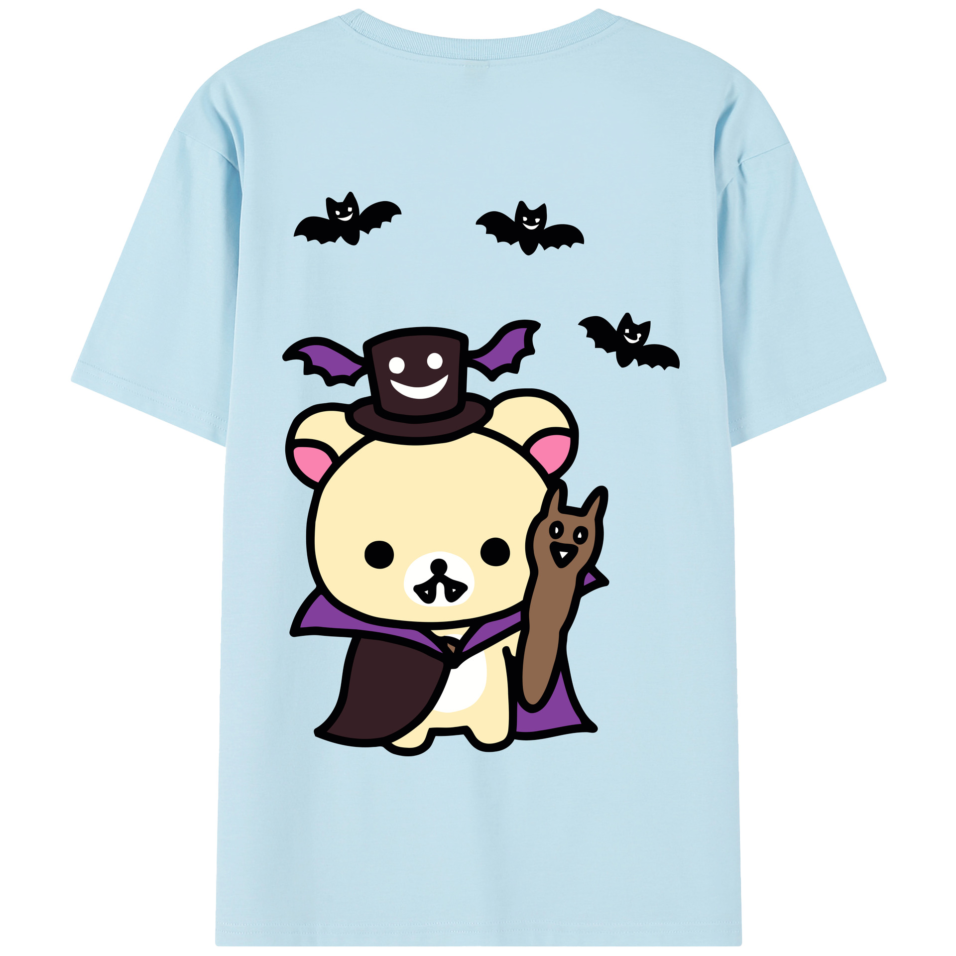 （画像用） リラックマ リラックマ キイロイトリ Rilakkuma Korilakkuma Kiiroitori 綿100％半袖Tシャツ（背面プリント）
